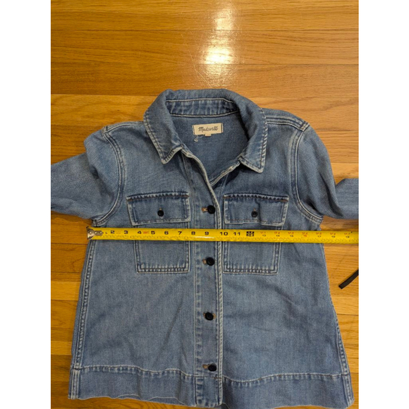 Madewell Northward Cropped Military Denim Jacket XS - Picture 6 of 9
